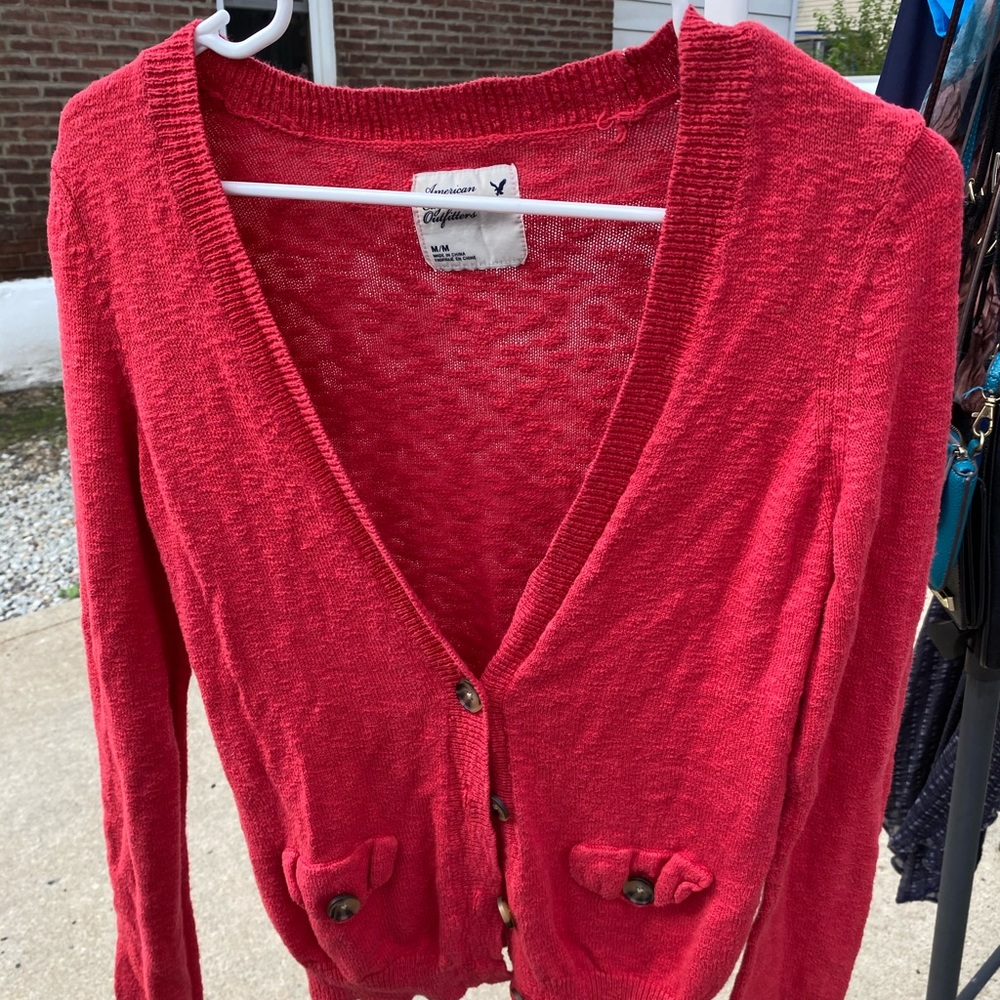Red American Eagle Cardigan